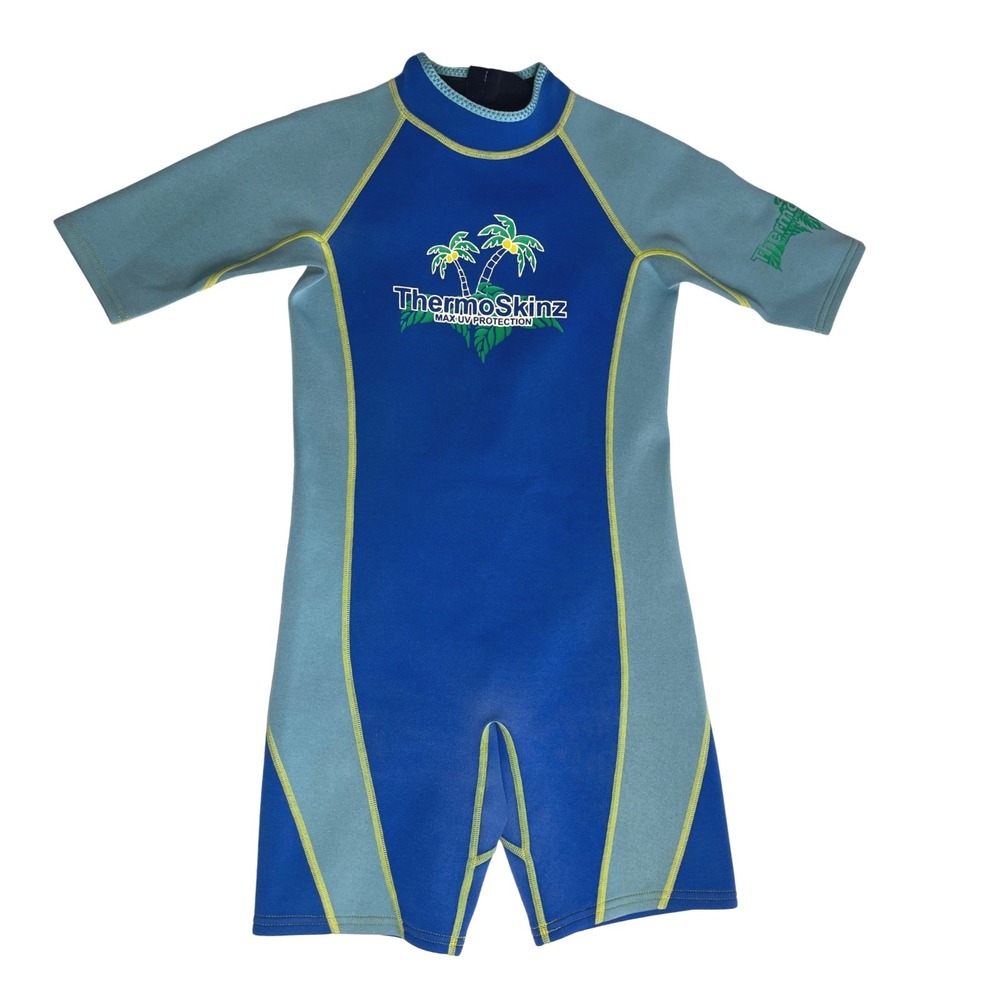 Kids ThermoSkinz Blue UV Protection Short Sleeve Wetsuit Size 8